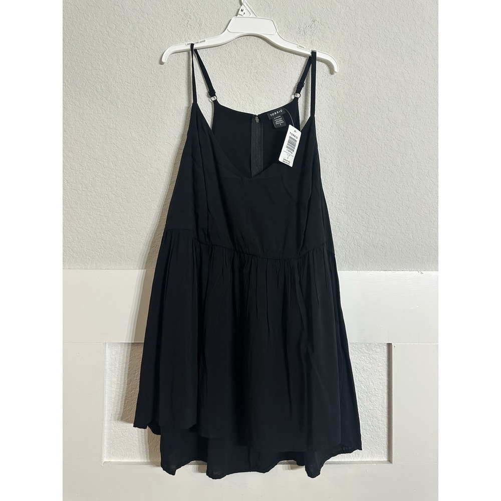 Torrid Black Lace V-Neck Swing Cami 3 3x Tank Top Whimsy Goth Adjustable Straps